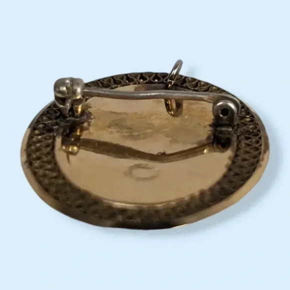 Vintage Winard 12K GF Onyx Brooch - Picture 4 of 7